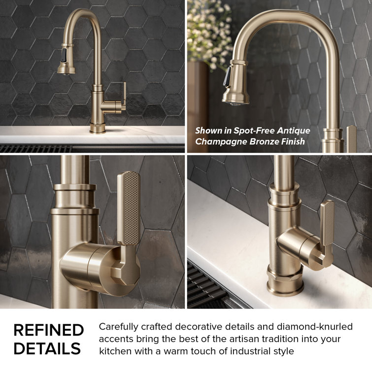 Allyn Spot-Free Stainless Steel Pull-Down Single Handle Kitchen Faucet
