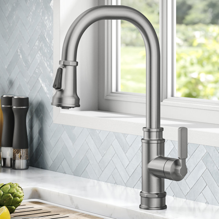Allyn Spot-Free Stainless Steel Pull-Down Single Handle Kitchen Faucet