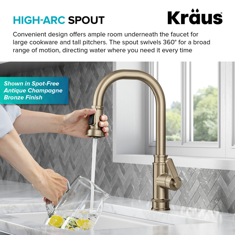 Allyn Spot-Free Stainless Steel Pull-Down Single Handle Kitchen Faucet