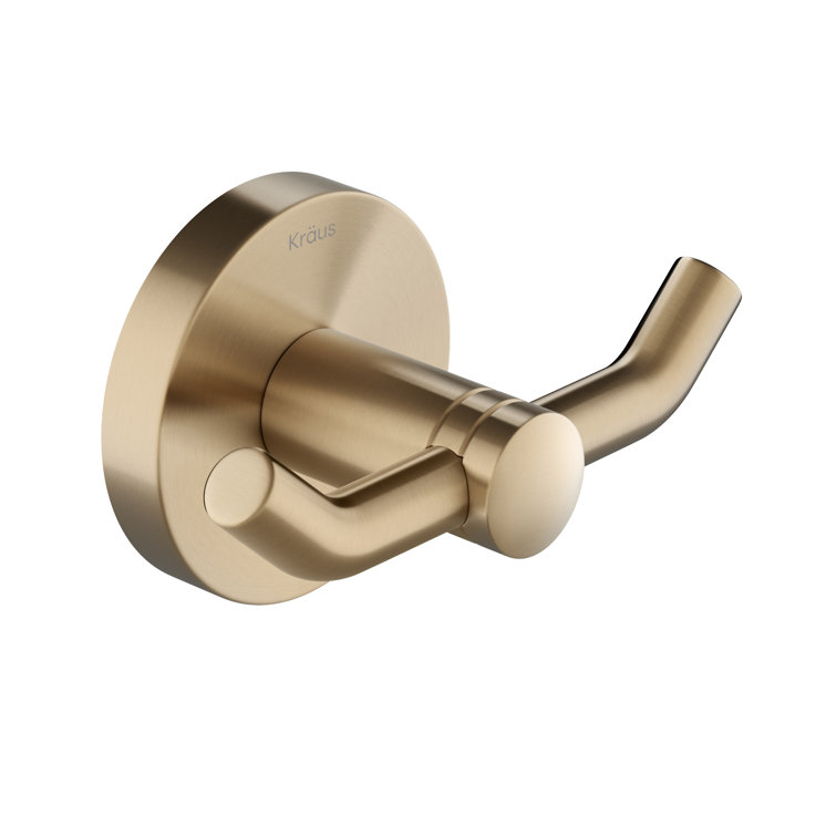 Elie Brushed Gold Double Wall Mounted Robe Hook