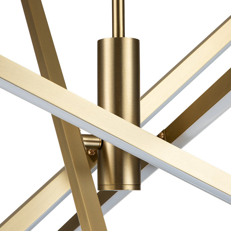 Black Aluminum 4-Light Sputnik Linear Chandelier