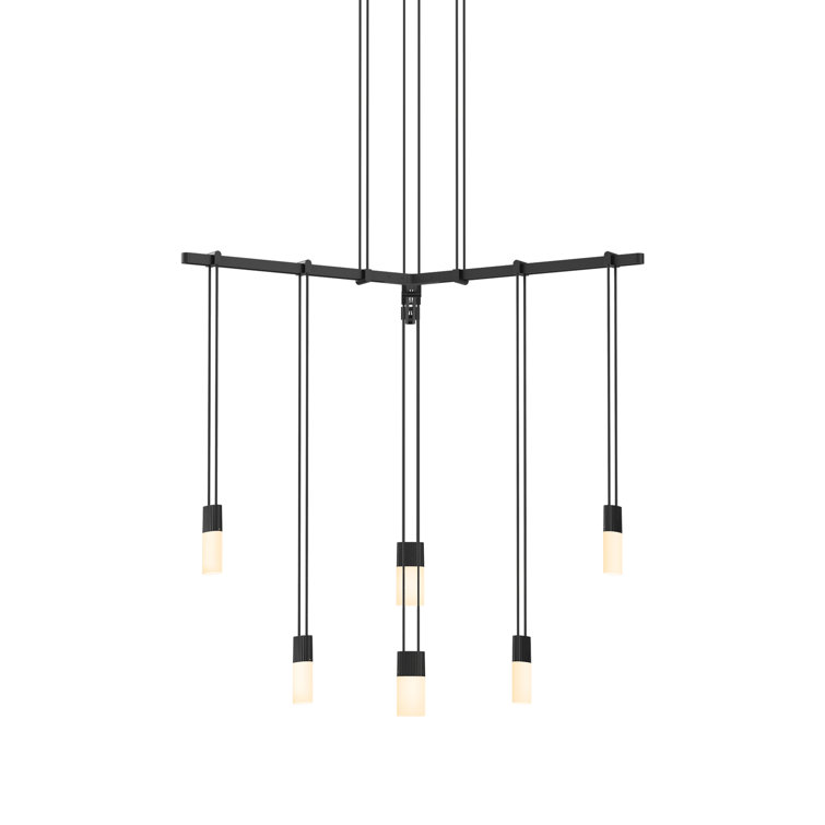 Eclipse 24" Black Glass LED Island Pendant Light