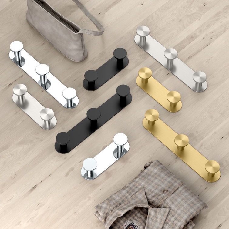 Chrome Modern Double Prong Wall Hook