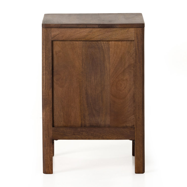 Coastal Breeze Brown Wash Mango and Cane Nightstand