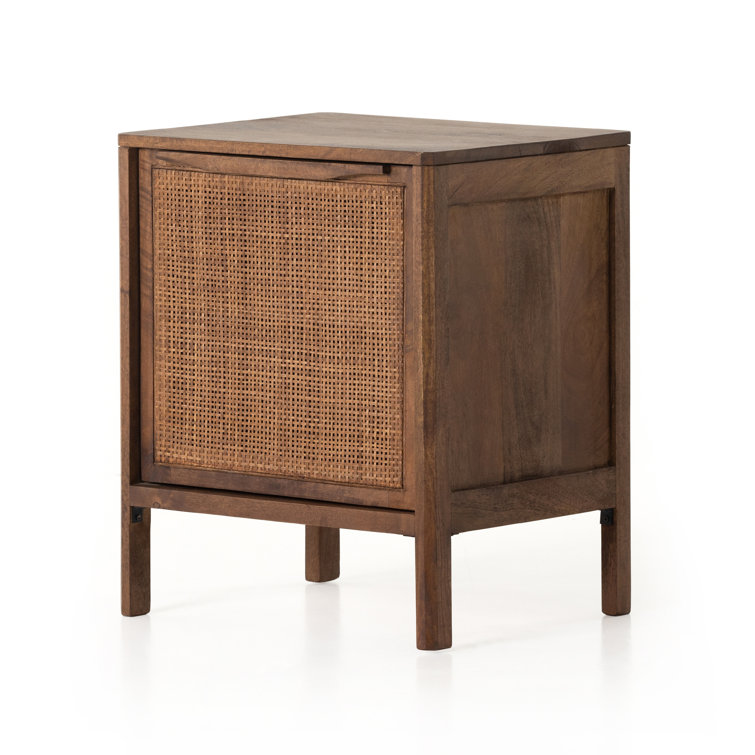 Coastal Breeze Brown Wash Mango and Cane Nightstand
