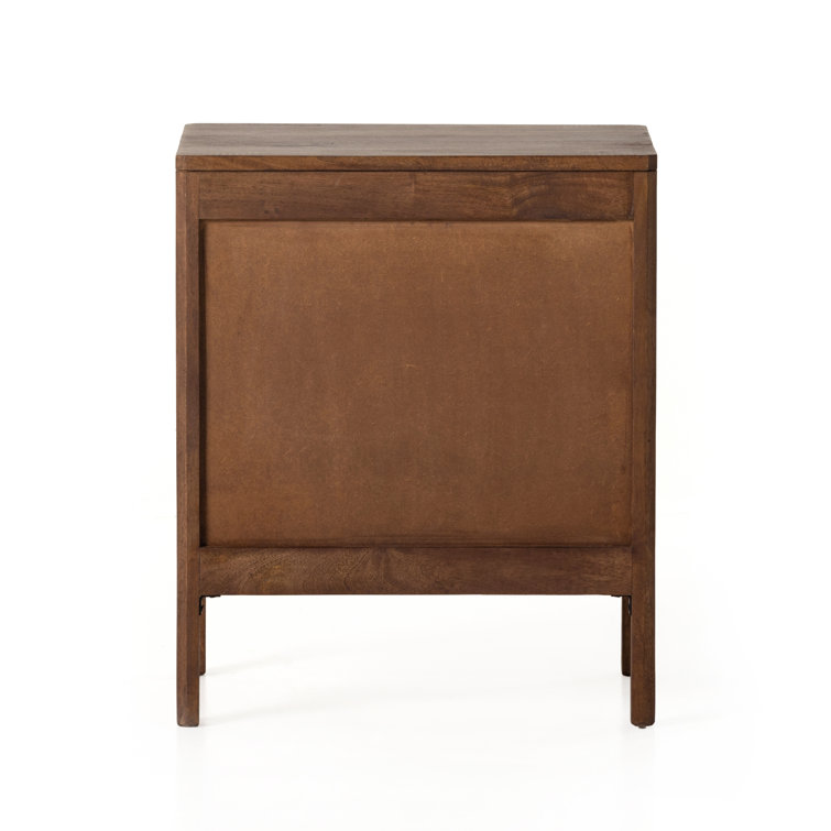 Coastal Breeze Brown Wash Mango and Cane Nightstand