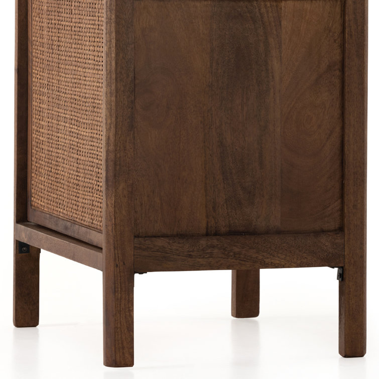 Coastal Breeze Brown Wash Mango and Cane Nightstand