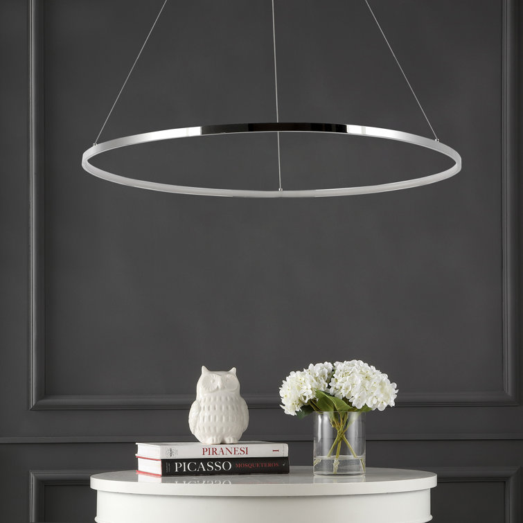 Circulo 34.88" Chrome LED Bohemian Pendant Light