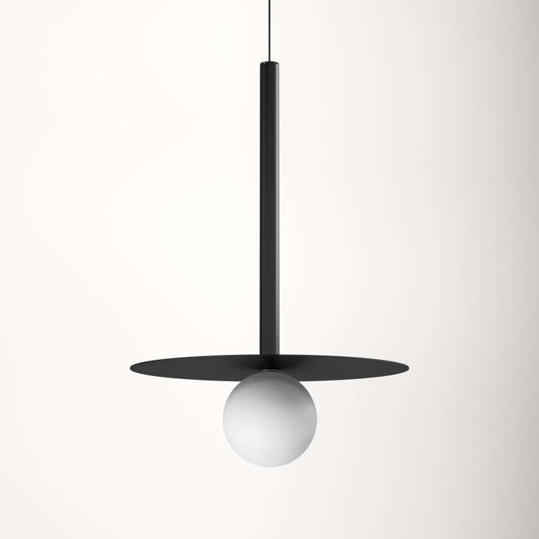 Black Aluminum Globe LED Pendant Light with Metal Shade