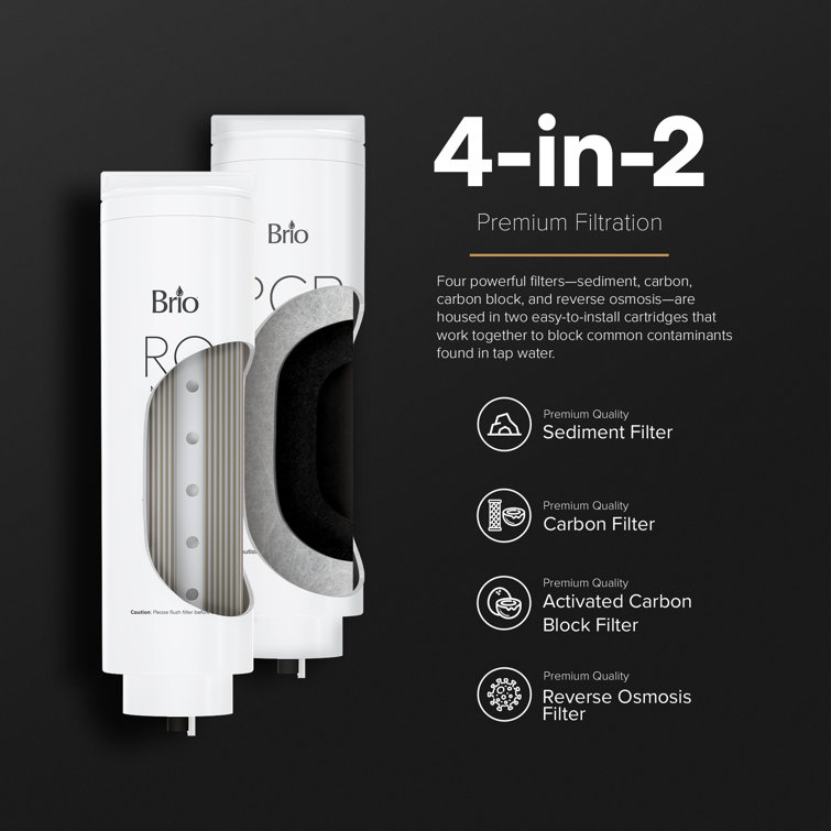 Brio Black Tankless Reverse Osmosis Water Filtration System with Smart Faucet