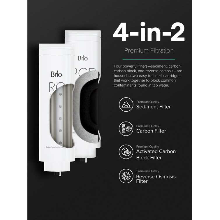 Brio Black Stainless Steel Tankless Under-Sink Water Filtration System