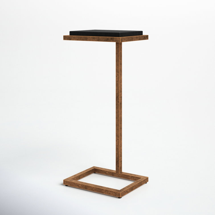 Richwood Black Stone Top 10"x23" Metal Frame Accent Table