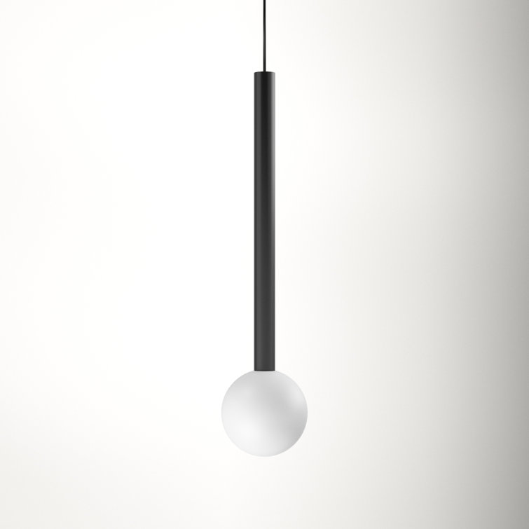 Black Aluminum Single Light LED Globe Pendant