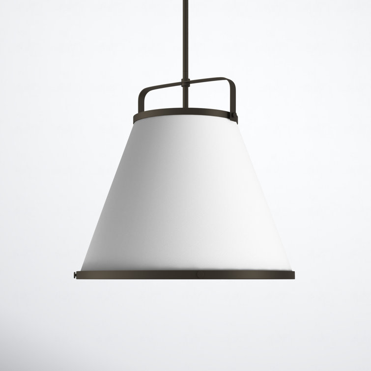 Oil Rubbed Bronze 3-Light Pendant with Off-White Textured Shade