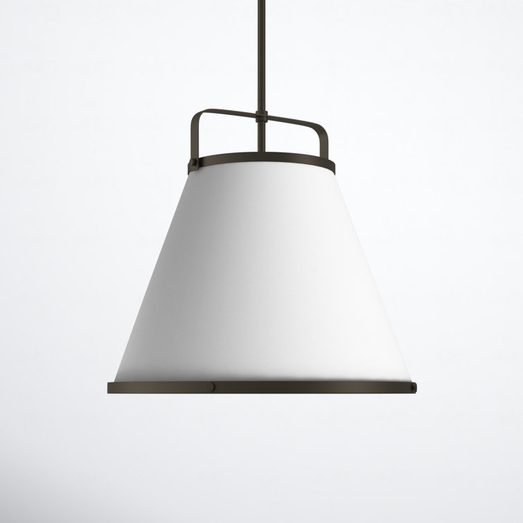 Oil Rubbed Bronze 3-Light Pendant with Off-White Textured Shade