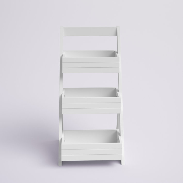 White 3-Shelf Compact Storage Caddy with Handle