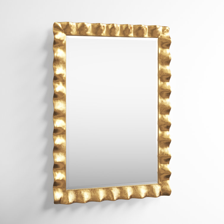 Hand Forged Gold Leaf Rectangular Wall Mirror