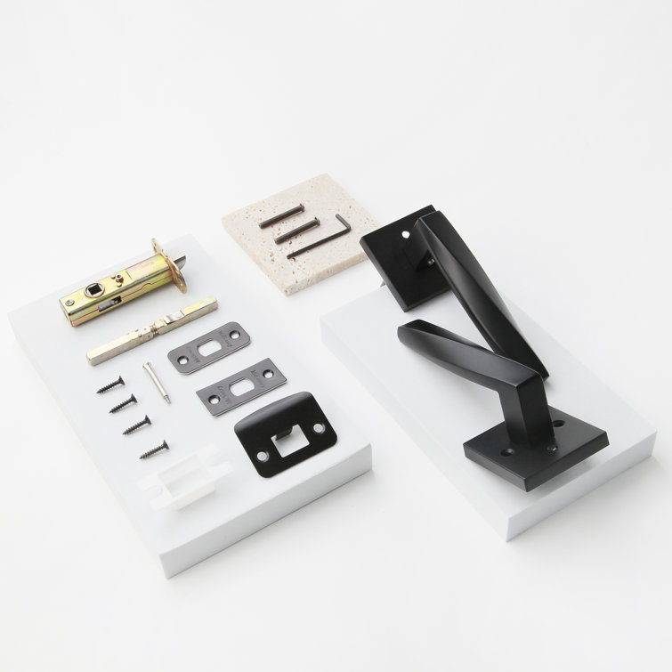 Satin Nickel Square Backplate Modern Interior Door Lever