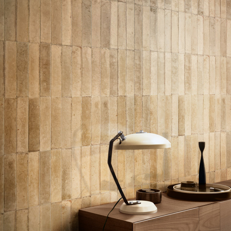 Beige Cream Glossy Porcelain Subway Wall Tile 2.5" x 9.5"