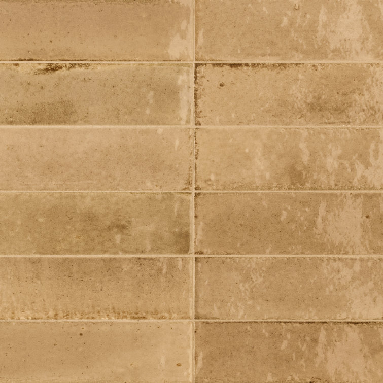 Beige Cream Glossy Porcelain Subway Wall Tile 2.5" x 9.5"