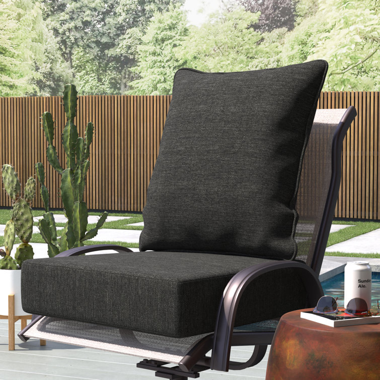 Ink Charcoal Black Recycled Fabric Outdoor Cushion Set
