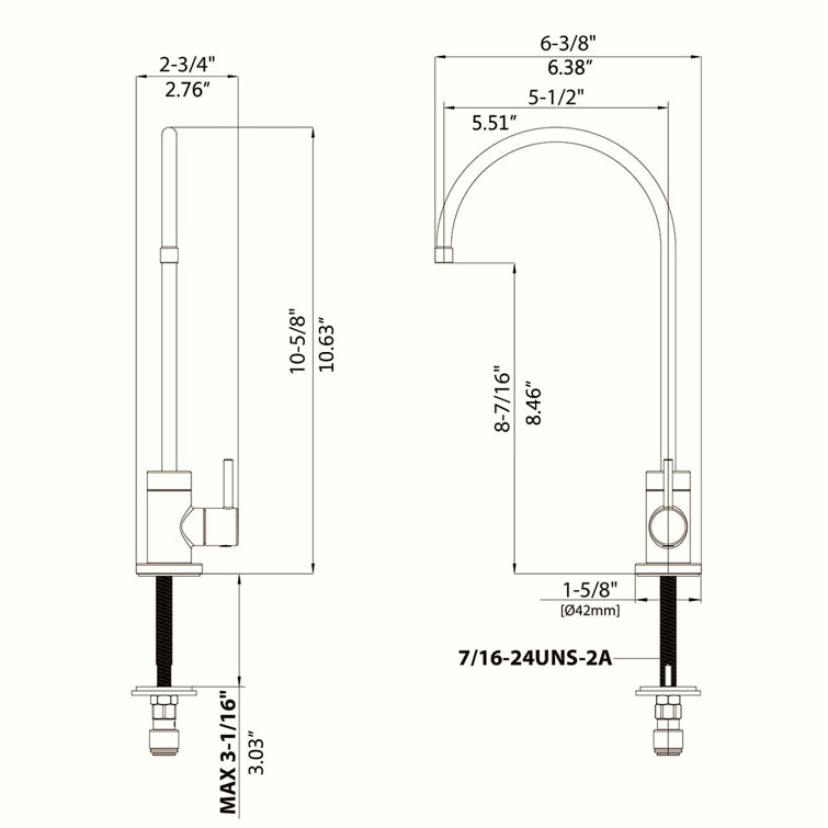 Brushed Nickel Single Handle Modern Kitchen Faucet