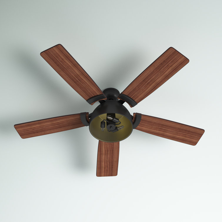 Octavia 52" Matte Black Industrial Ceiling Fan with LED Lights & Remote