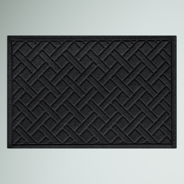 Charcoal Lattice Pattern Outdoor Rubber Door Mat