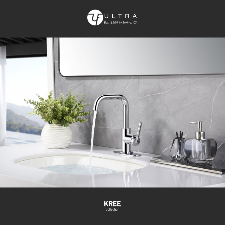 Kree Chrome Single-Handle Bathroom Faucet with Drain Assembly