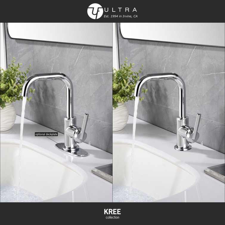Kree Chrome Single-Handle Bathroom Faucet with Drain Assembly