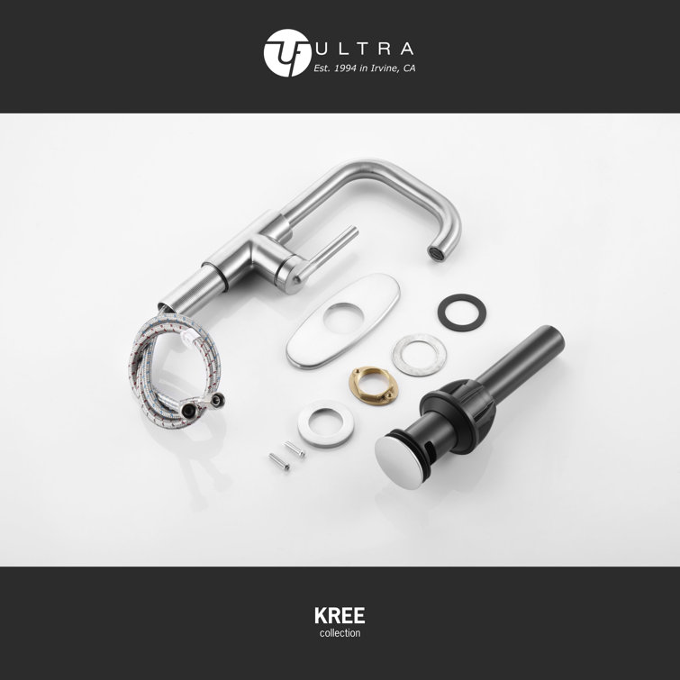 Brushed Nickel Single-Handle Bathroom Faucet with Drain Assembly