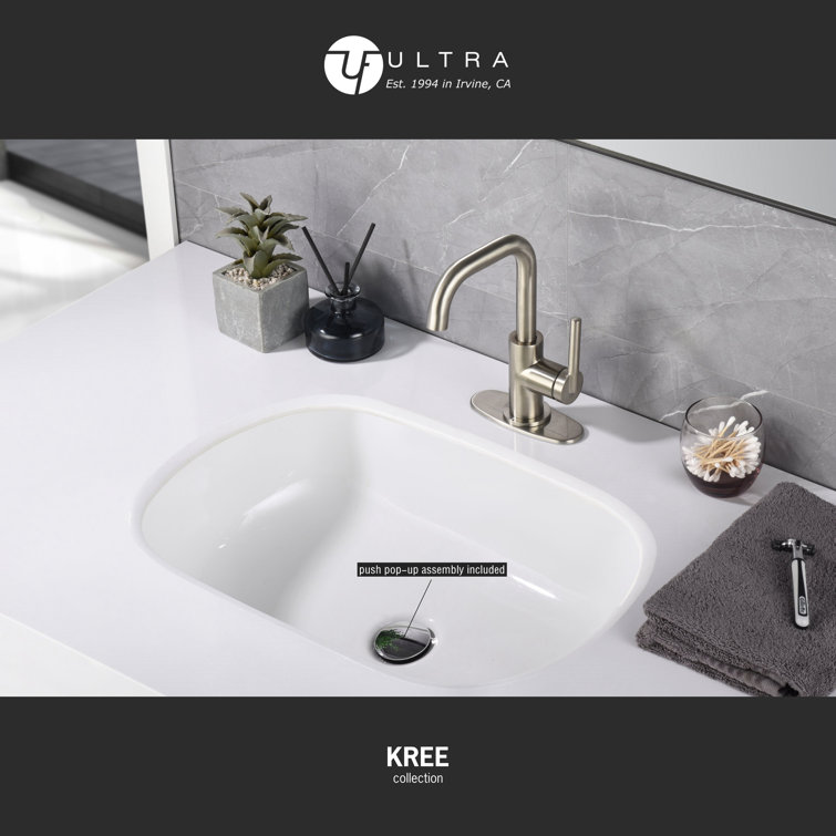 Brushed Nickel Single-Handle Bathroom Faucet with Drain Assembly