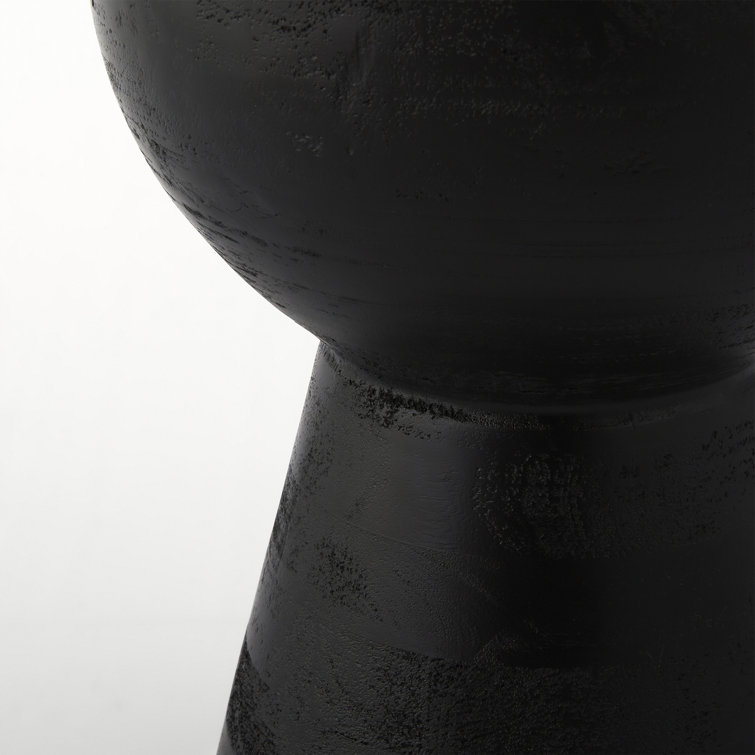 Moreno Dark Charcoal Acacia Wood Round End Table