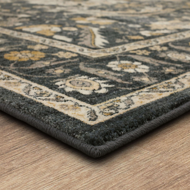 Amara Denim-Inspired 8' x 11' Rectangular Gray Synthetic Area Rug