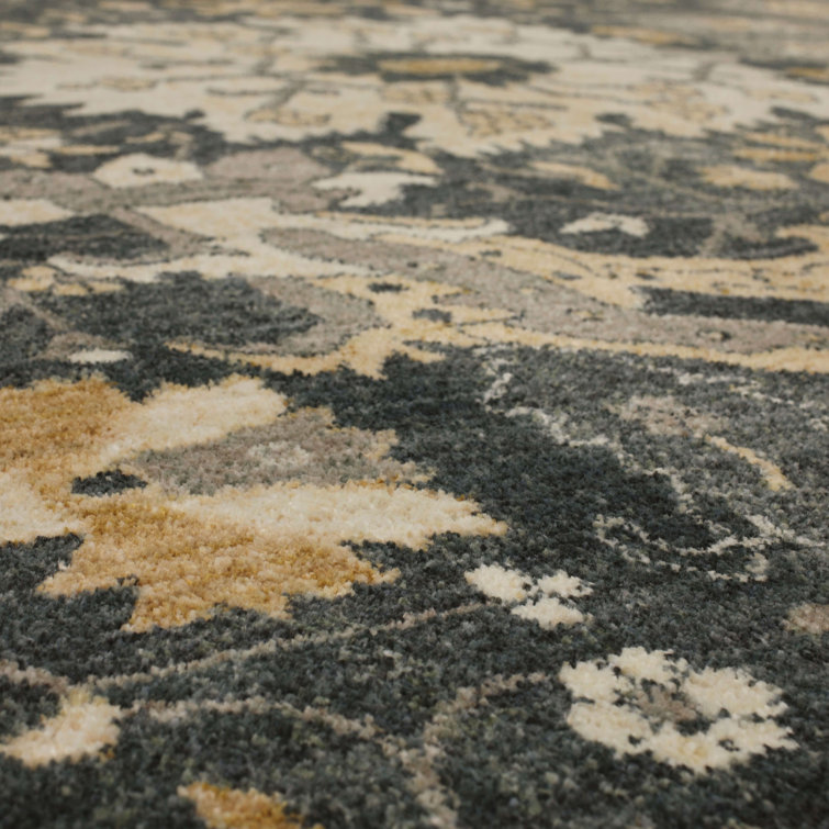Amara Denim-Inspired 8' x 11' Rectangular Gray Synthetic Area Rug