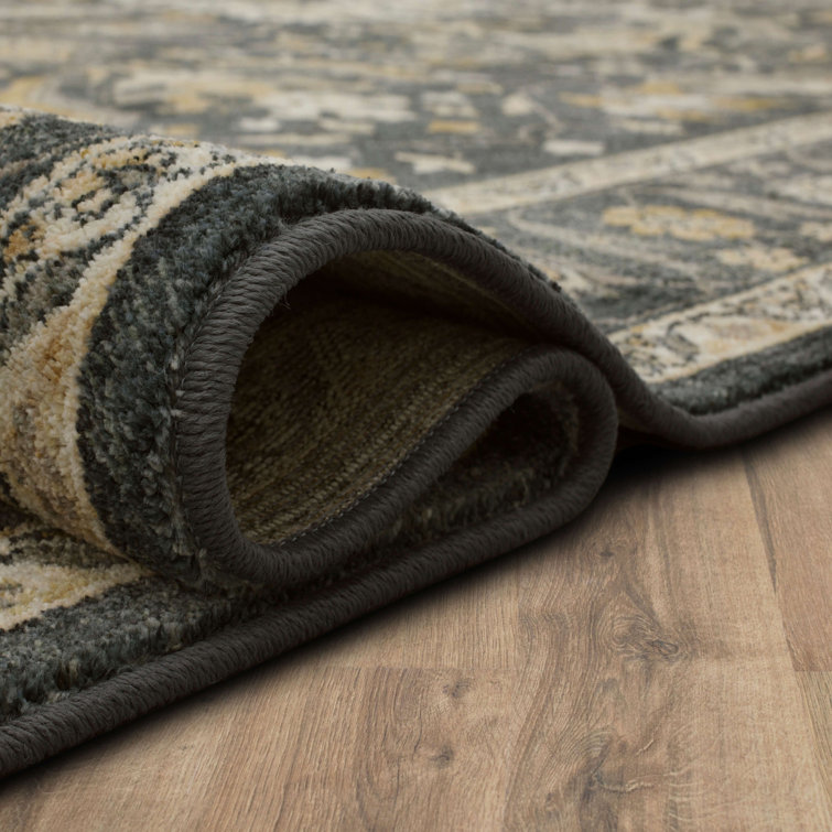 Amara Denim-Inspired 8' x 11' Rectangular Gray Synthetic Area Rug