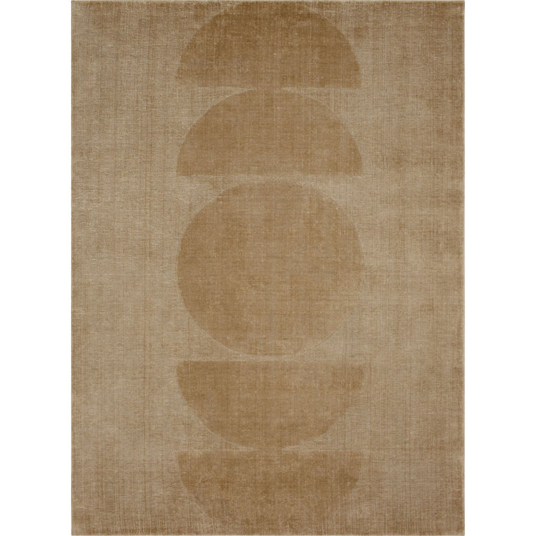 Handmade Barley Wool and Viscose Geometric Area Rug