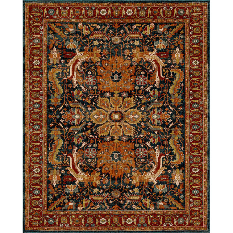 Amara Sapphire Easy Care Synthetic Area Rug 63" x 94"