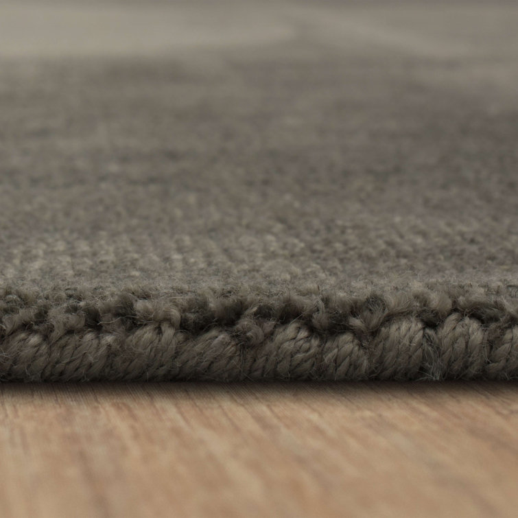 Luna Flint Geometric 8' x 10' Handmade Wool-Blend Area Rug
