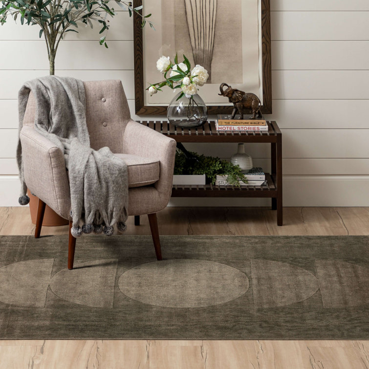 Luna Flint Geometric 8' x 10' Handmade Wool-Blend Area Rug