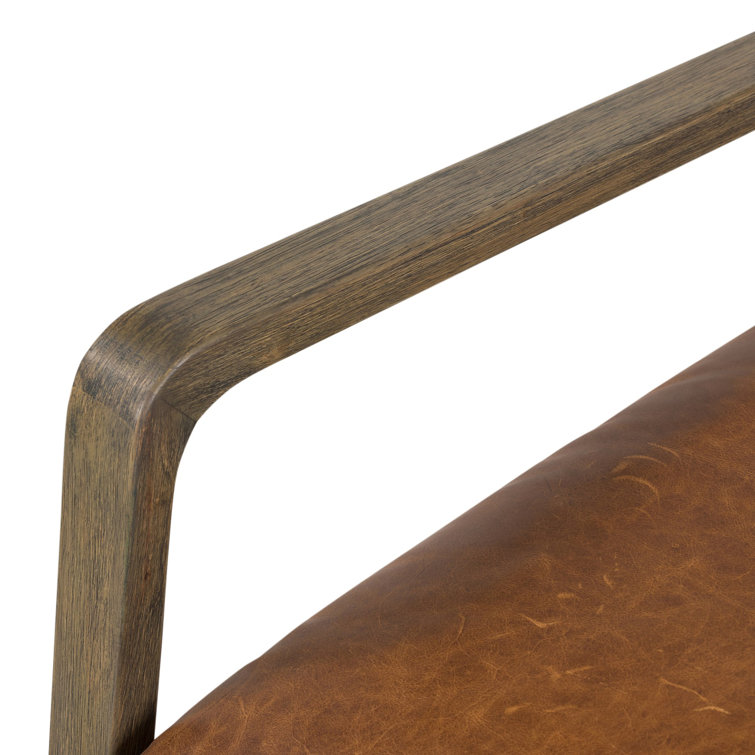 Raleigh Chestnut Leather and Wood Armchair