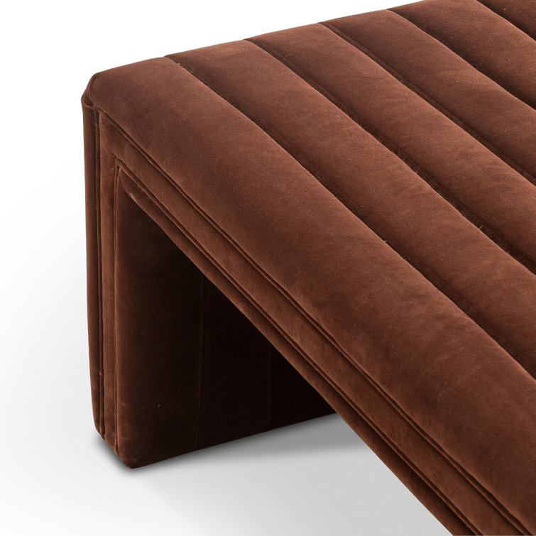 Surrey Auburn Velvet 36'' Luxe Tufted Ottoman