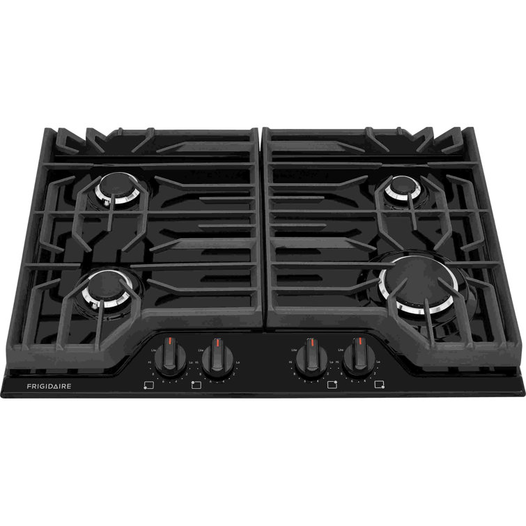 30 Inch Black Cast Iron Gas Cooktop with 4 Burners