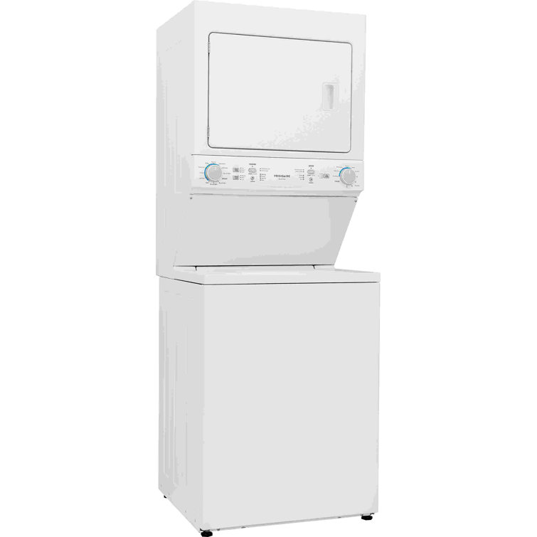White Electric Stacked Washer and Dryer Combo
