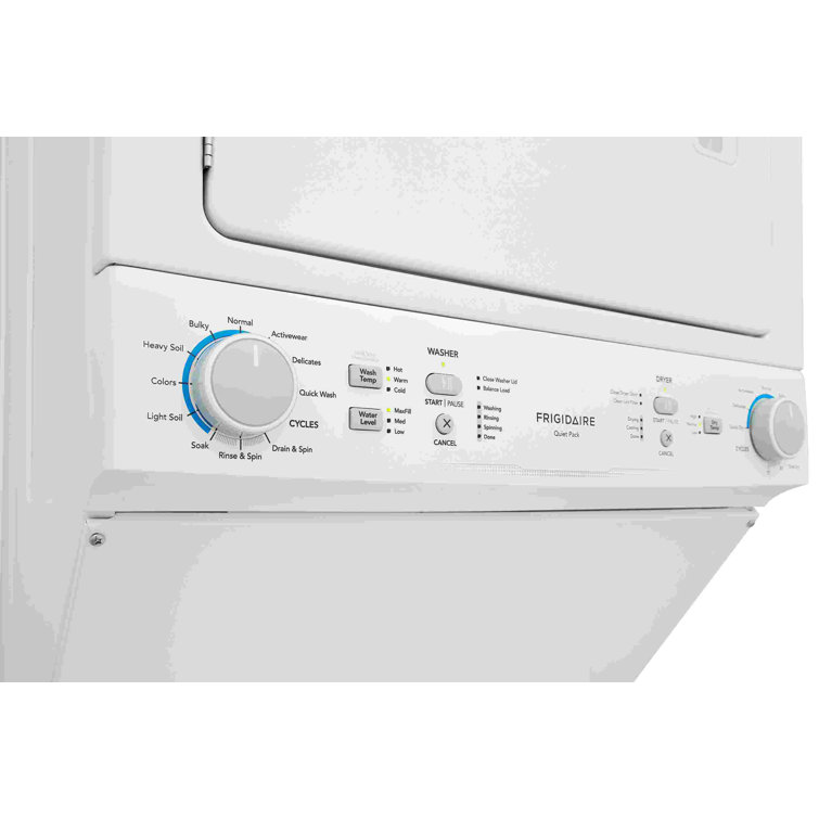White Electric Stacked Washer and Dryer Combo