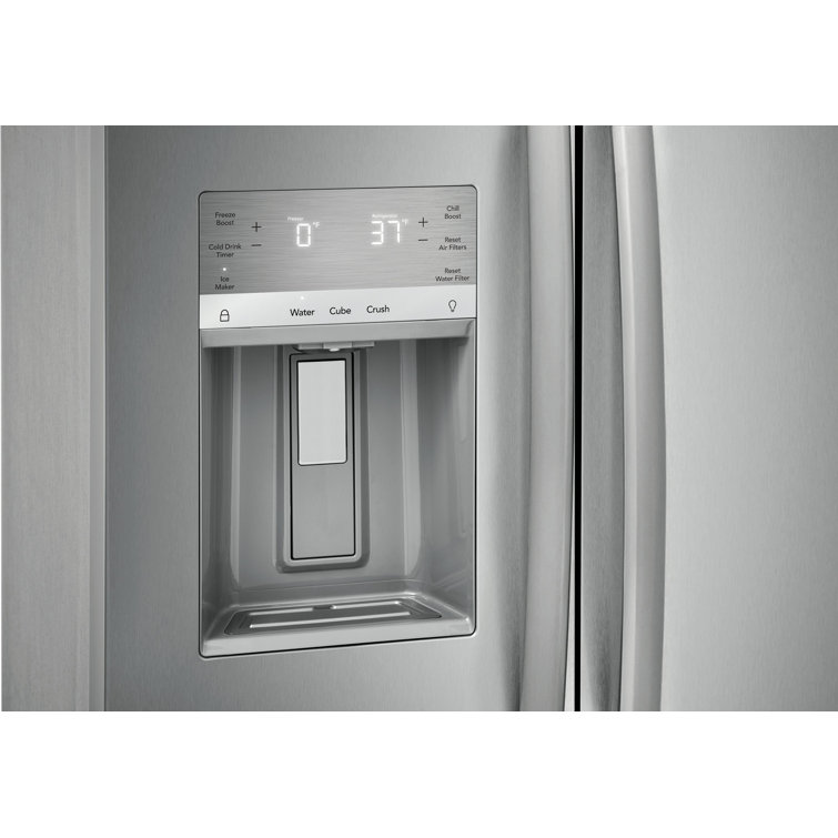 36" Stainless Steel Side-by-Side Refrigerator with Ice Maker