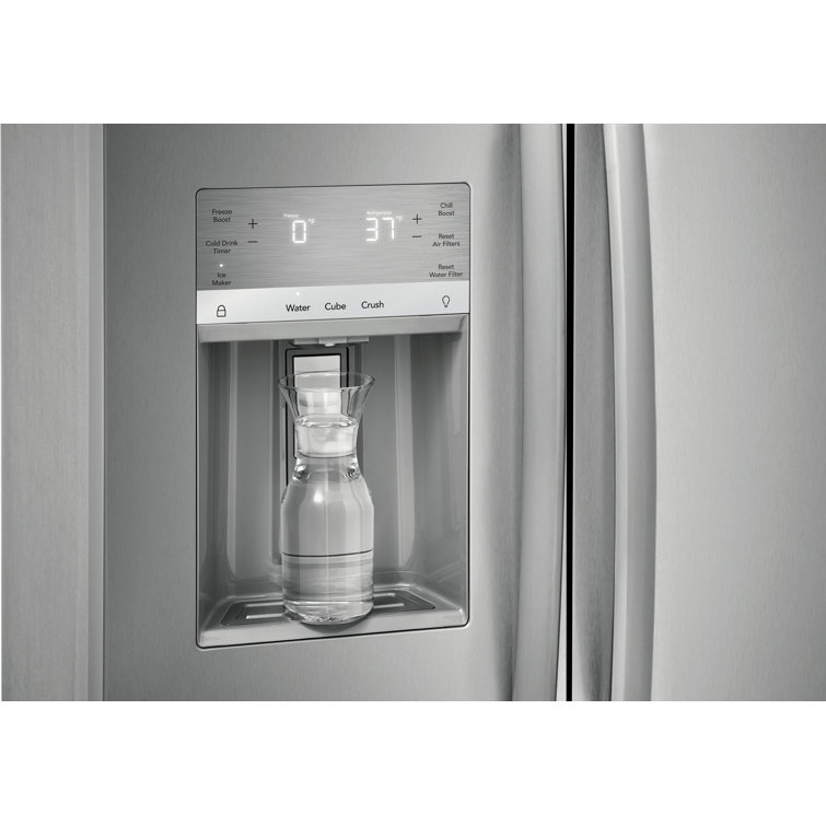 36" Stainless Steel Side-by-Side Refrigerator with Ice Maker