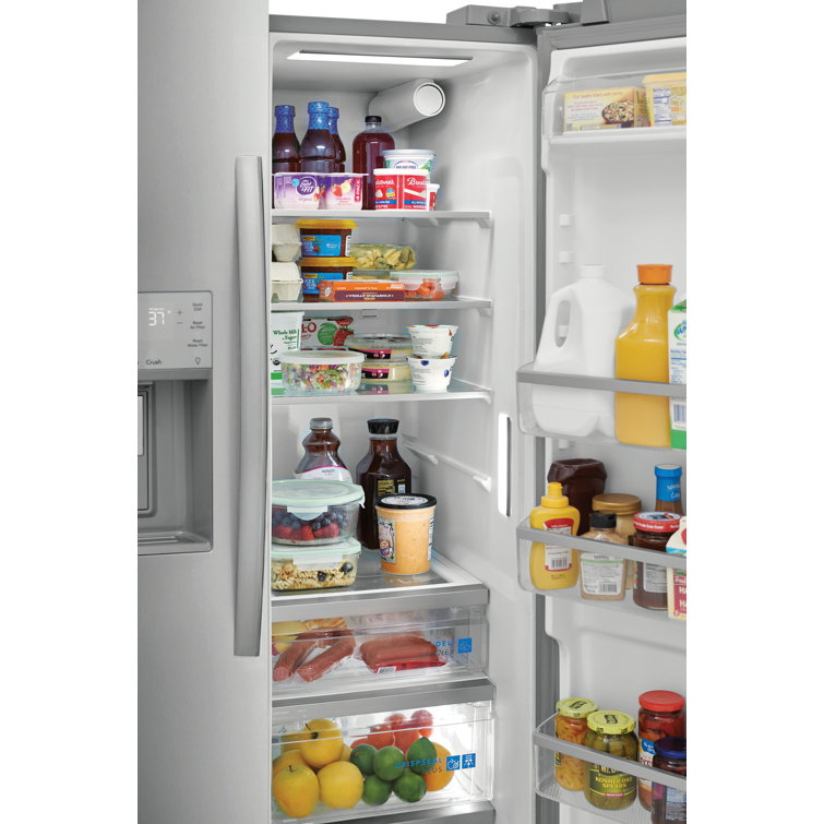 36" Stainless Steel Side-by-Side Refrigerator with Ice Maker