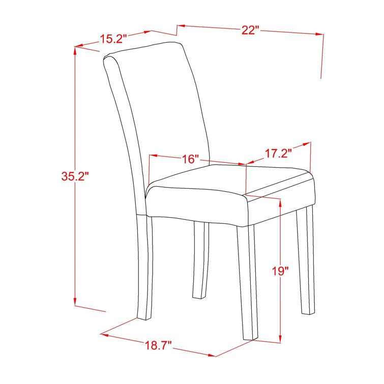 Light Tan Linen Upholstered Parsons Side Chair Set with Oak Legs