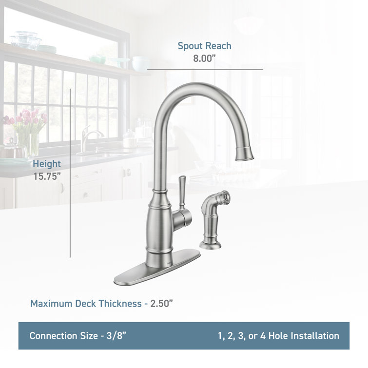 Mediterranean Bronze Single-Handle Kitchen Faucet with Side Sprayer